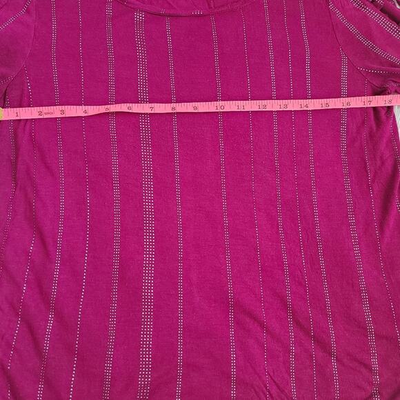 Jennifer Lopez Violet Studded Looped Sleeve Blouse Size Large - Picture 10 of 11